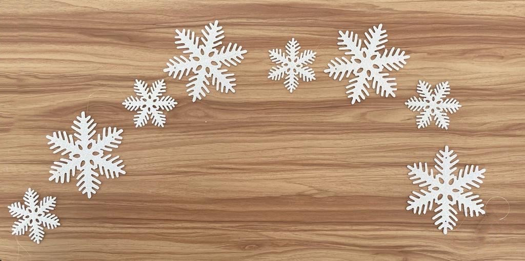 Addobbo Albero Di Natale Ghirlanda Collana Fiocchi Di Neve Glitterati