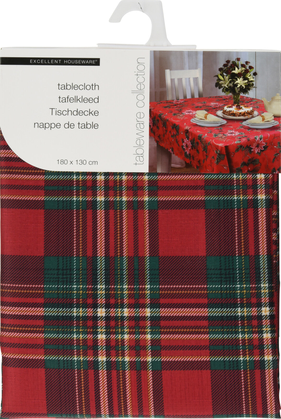 Tovaglia Natalizia 130x180cm Tartan