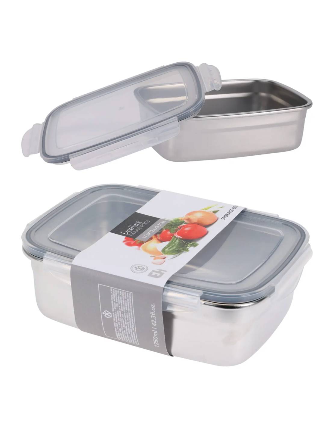 Contenitore Ermetico Con Coperchio In Plastica 1250ml