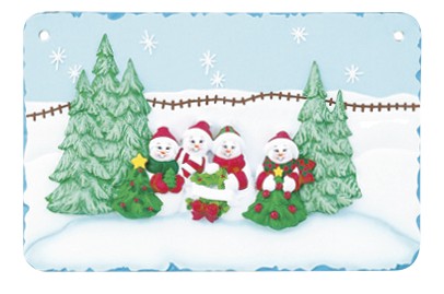 Addobbo Albero Famiglia Pupazzi Di Neve Personalizzabile