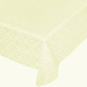 Tovaglia in Plastica Tonda Gialla Effetto Pizzo