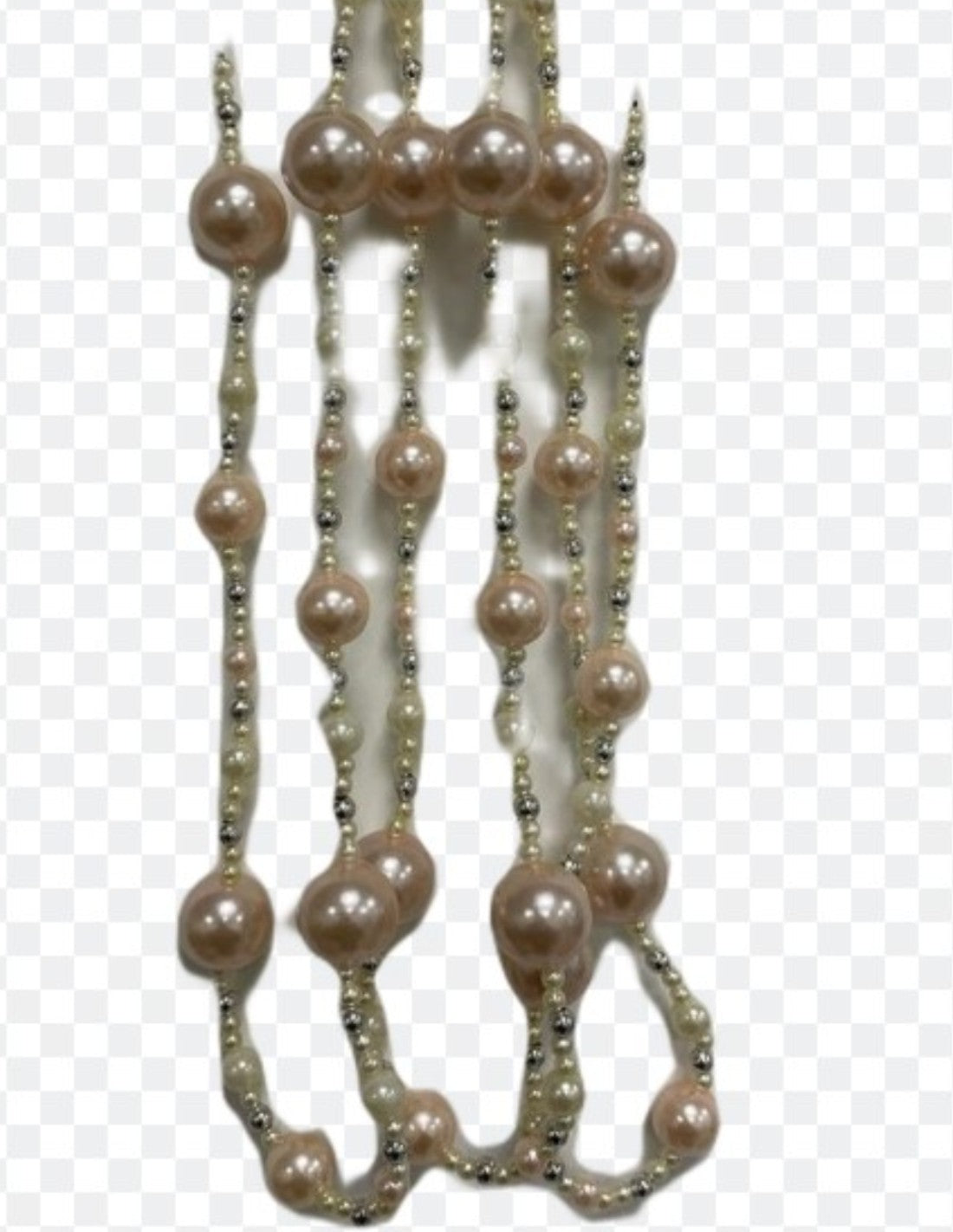 Addobbo Albero Di Natale Ghirlanda Collana Di Perle Rosa Lucido