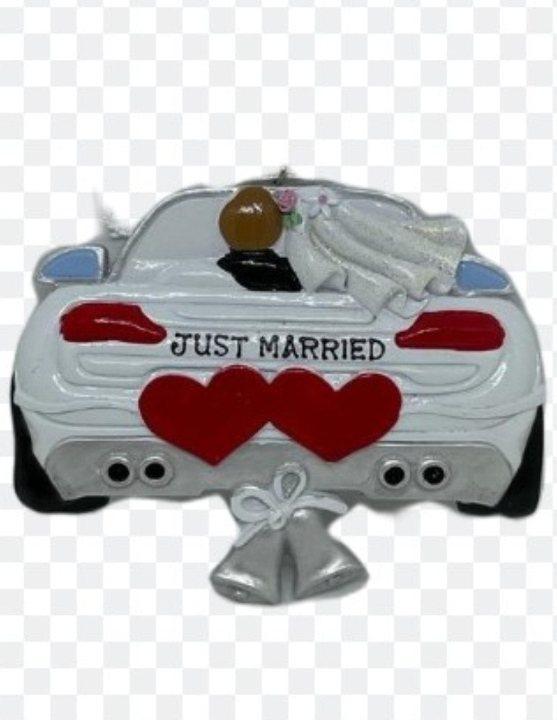 Addobbo Albero Di Natale Sposini In Auto Con Cuori Personalizzabile