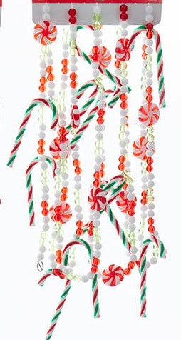 Addobbo Albero Di Natale Ghirlanda Collana Caramelle E Bastoncini