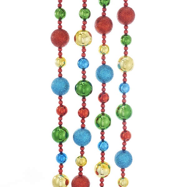 Addobbo Albero Di Natale Ghirlanda Collana Palline Multicolor