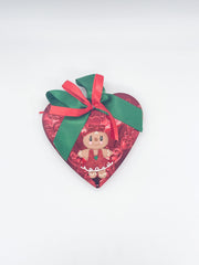 Addobbo Albero Natale Cuore Con Omino Di Marzapane 11.5CM