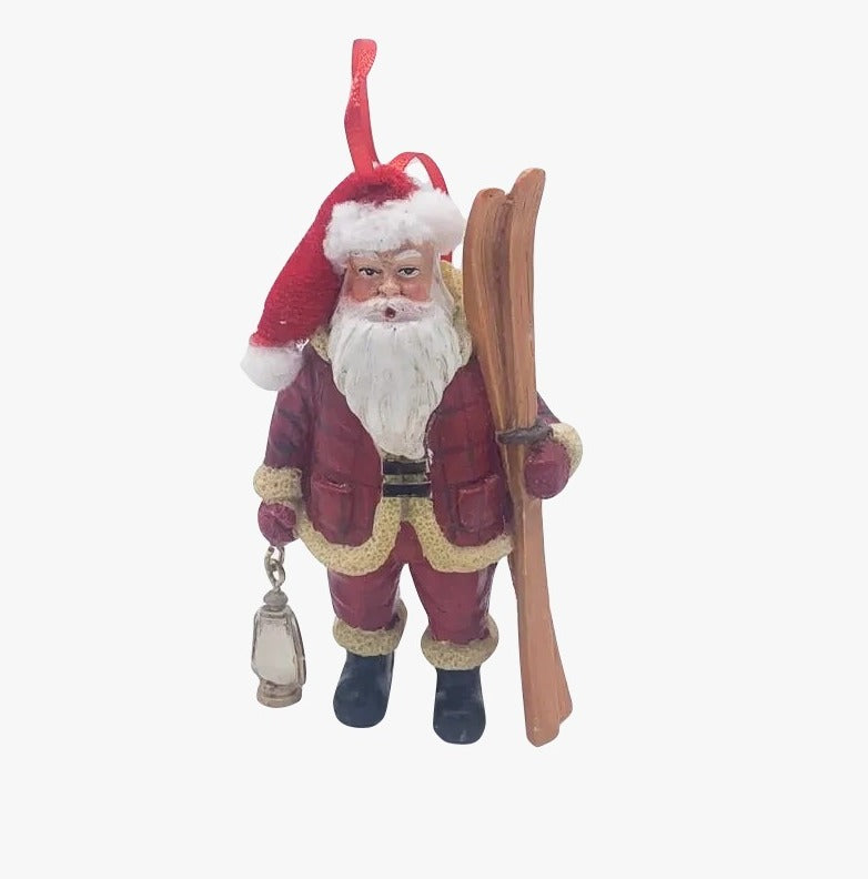 Addobbo Albero Babbo Natale Con Sci 8cm