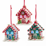 Addobbo Albero Di Natale Case Pan di Zenzero Con Led Colorate Prodotto Assortito