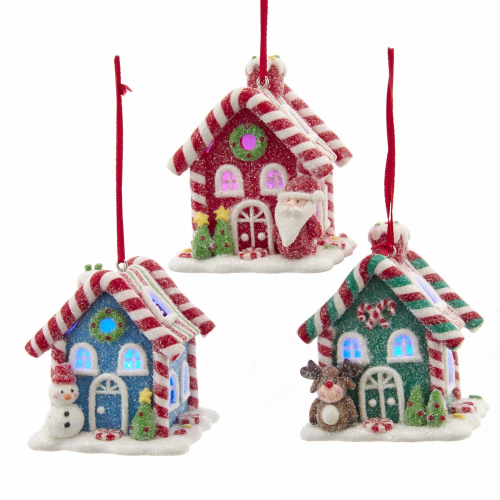 Addobbo Albero Di Natale Case Pan di Zenzero Con Led Colorate Prodotto Assortito