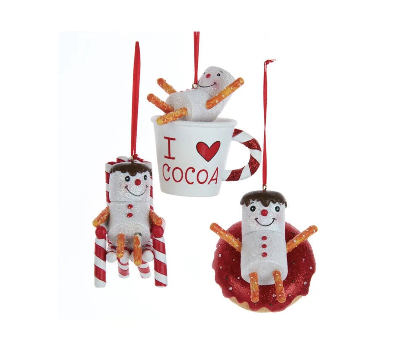 Addobbo Albero Di Natale Marshmallow In Resina Assortiti 9,40cm