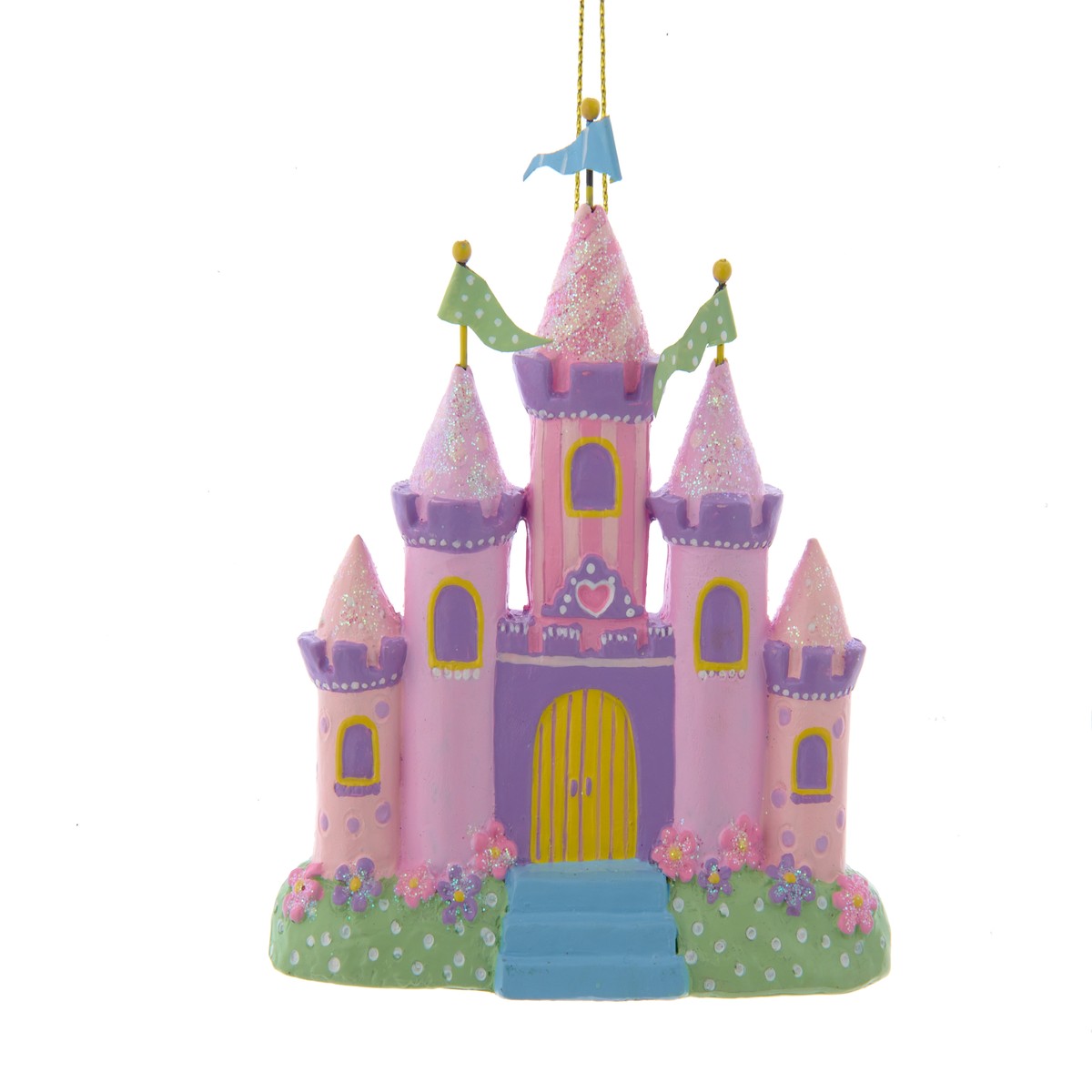Addobbo Albero Di Natale Castello Viola In Resina 10cm
