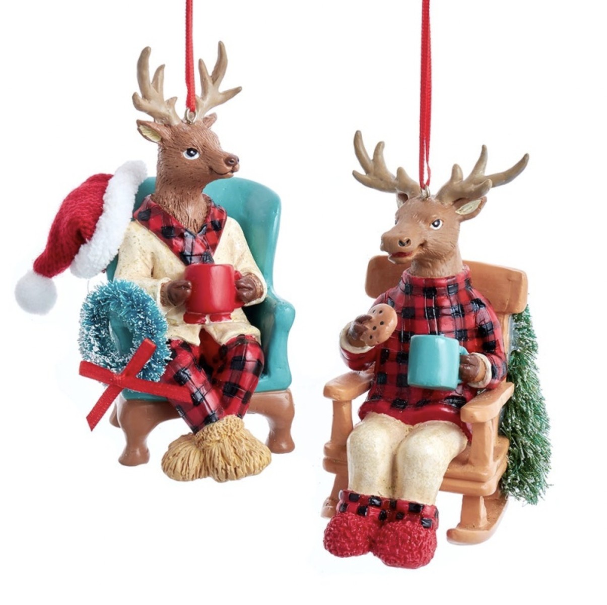 Addobbo Albero Di Natale Renna Su Sedia Assortita 11,45cm