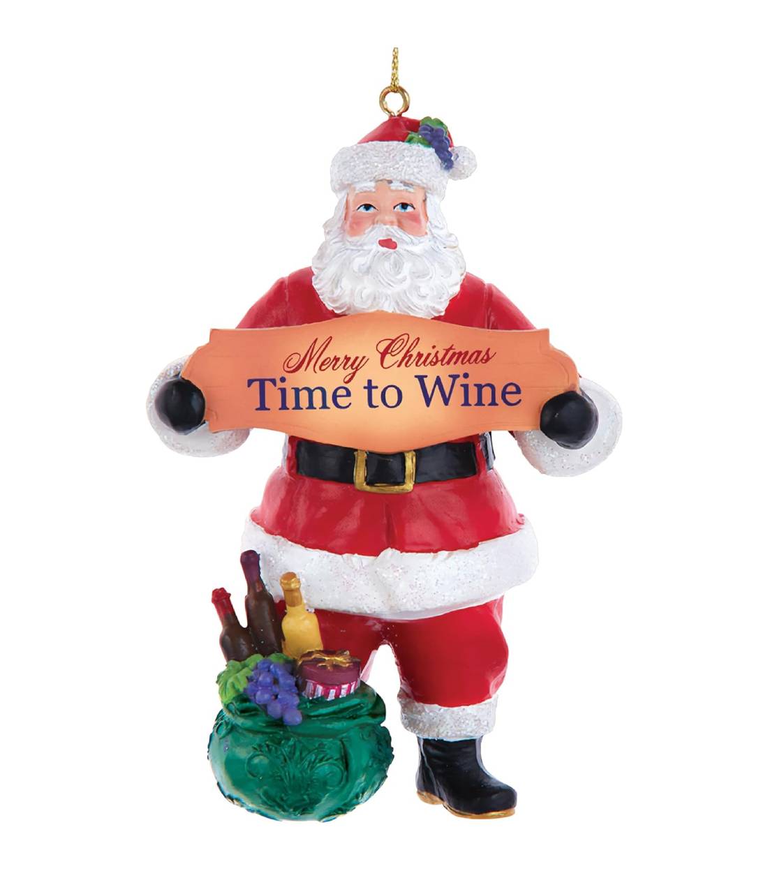 Addobbo Albero Di Natale Babbo Natale Time To Wine 10cm