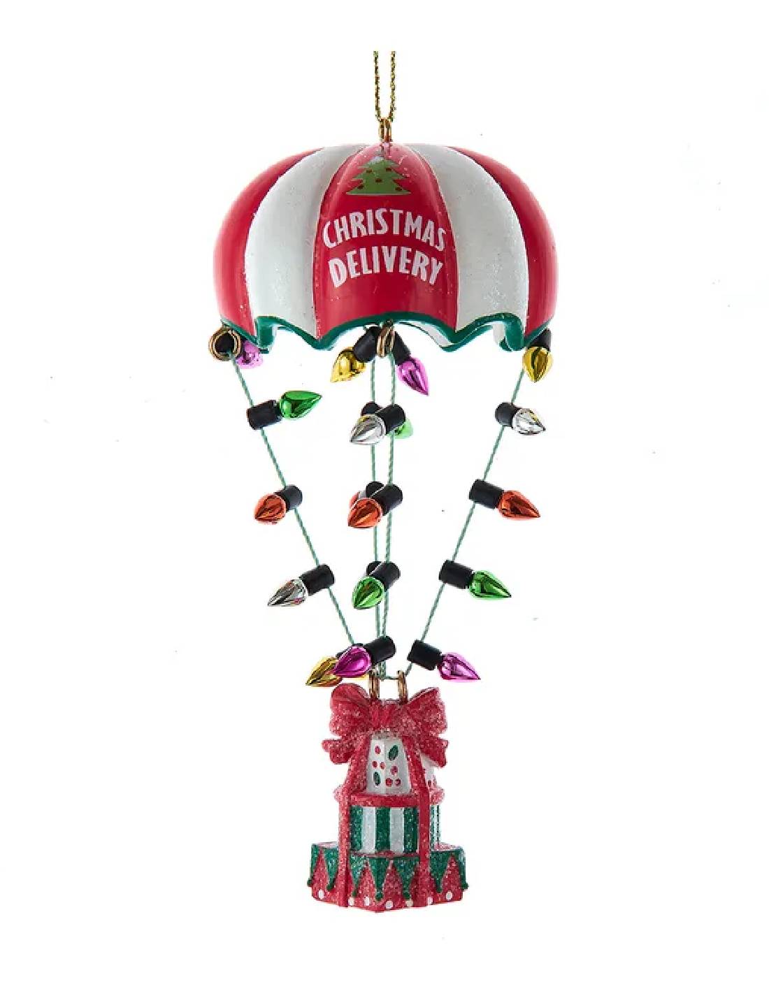 Addobbo Albero Di Natale Mongolfiera Con Luci Decorative 12,7cm