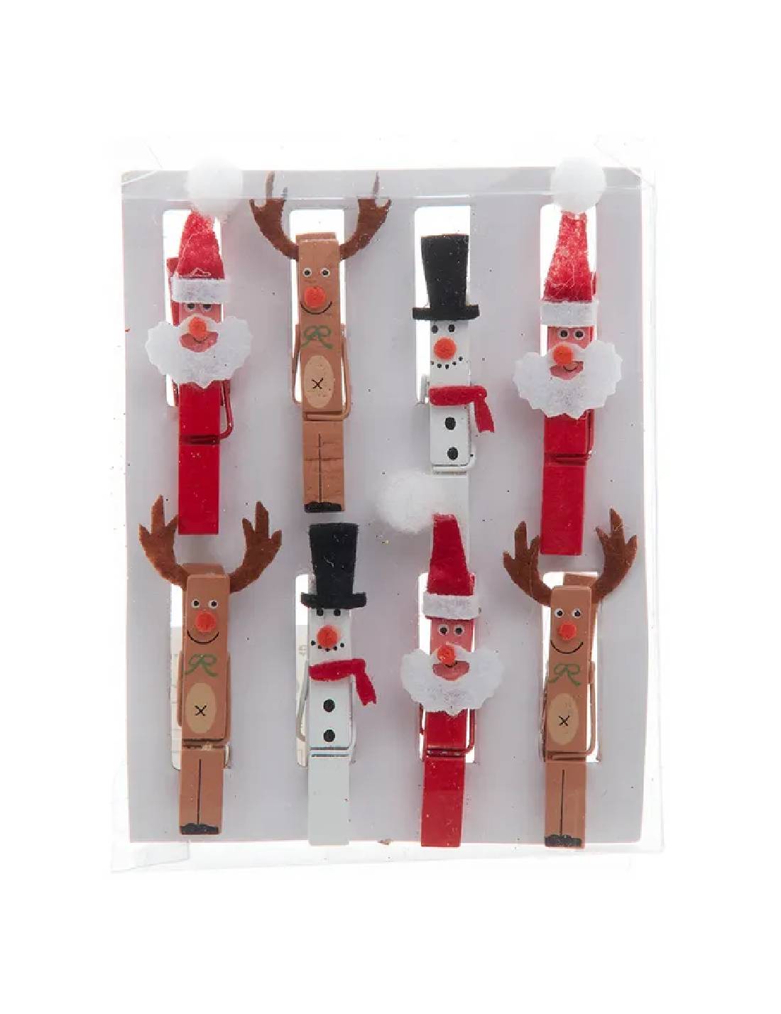 Clip Mollette Chiudipacco Natalizie Set 8pz Prodotto Assortito