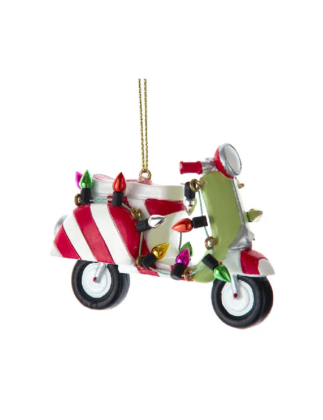 Addobbo Albero Di Natale Vespa Con Luci Decorative 9cm