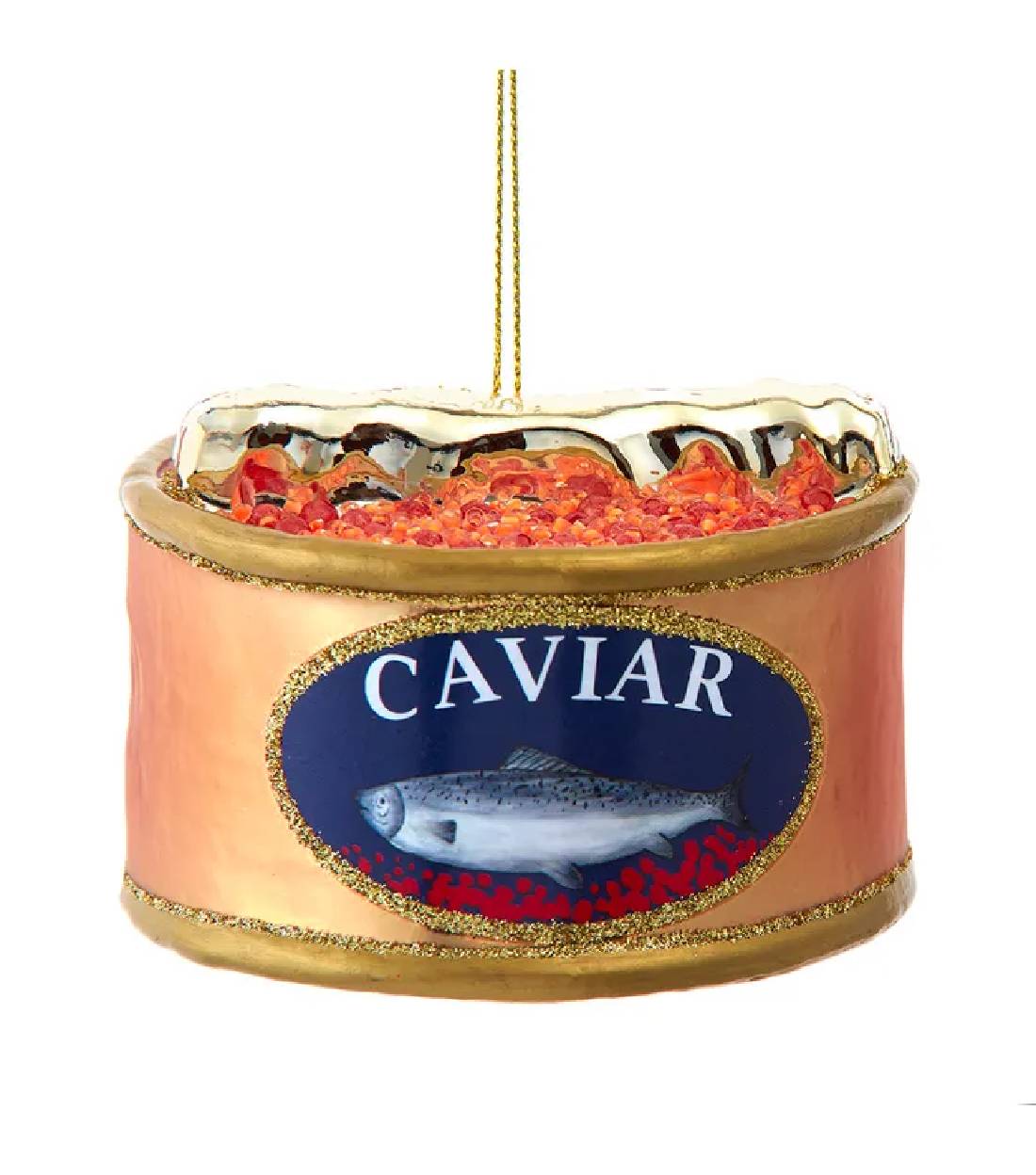 Addobbo Albero Di Natale In Vetro Caviale 10cm