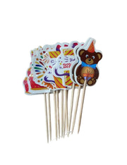 Stuzzicadenti Di Compleanno Orsetto Teddy 9cm 10pz