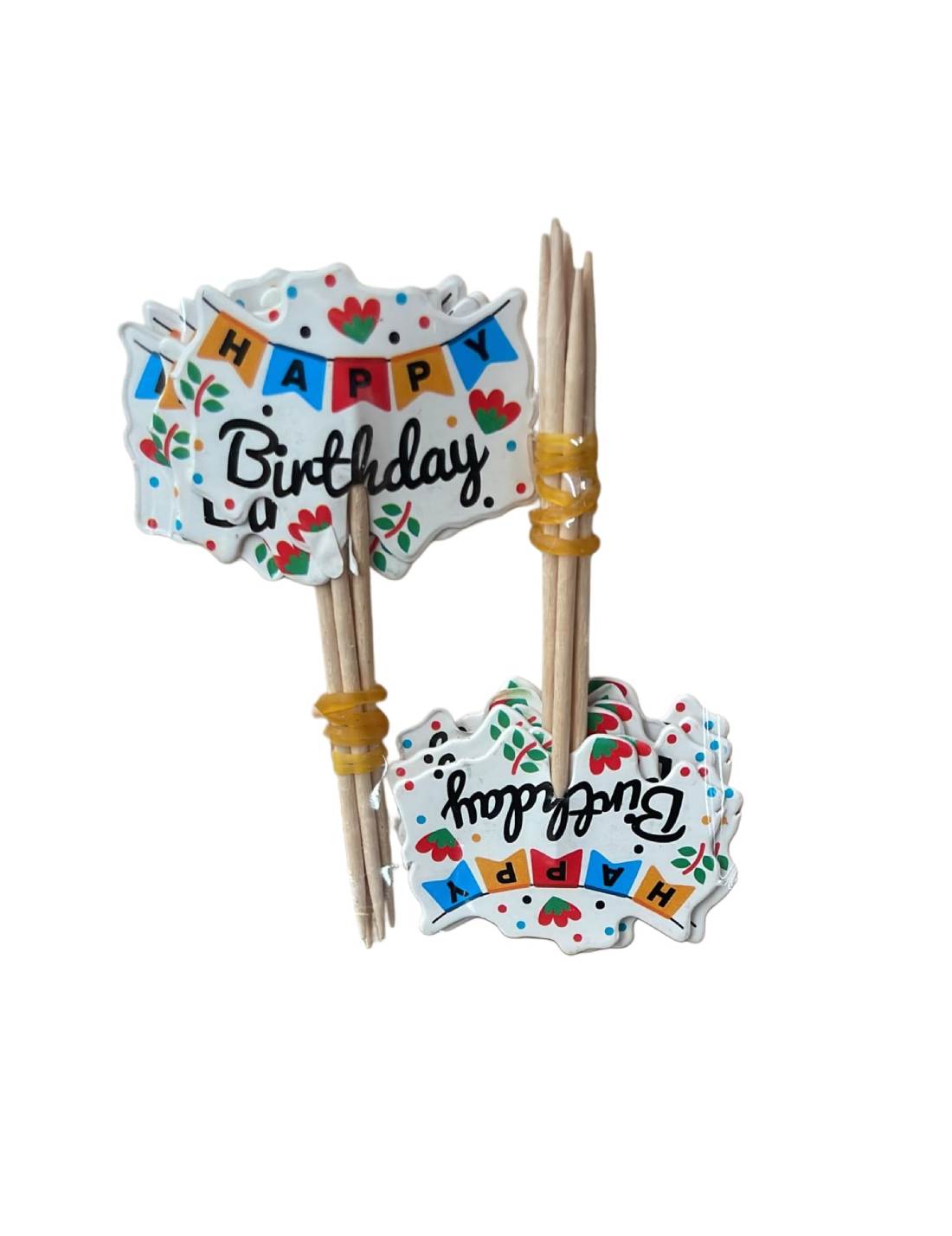 Stuzzicadenti Di Compleanno Happy Birthday 9cm 12pz