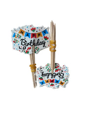 Stuzzicadenti Di Compleanno Happy Birthday 9cm 12pz