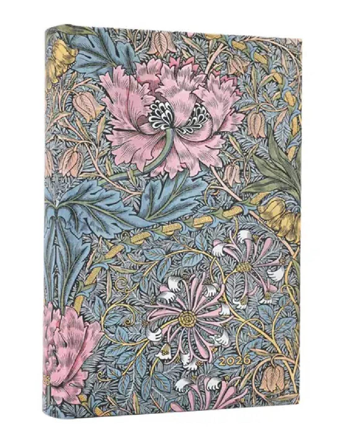 Agenda Paperblanks 2026 Mini 12 Mesi Giornaliera Morris Caprifoglio Rosa