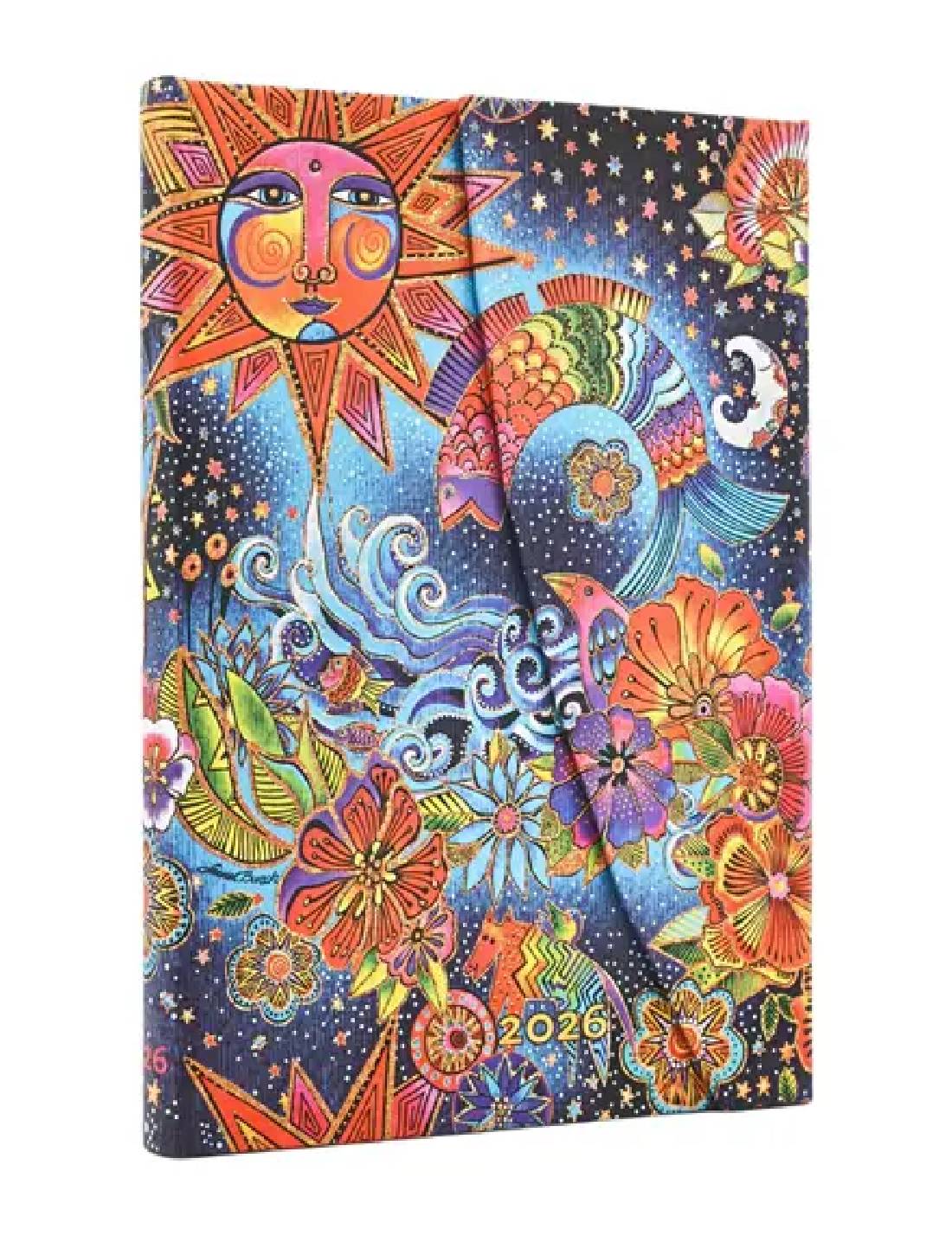 Agenda Paperblanks 2026 Orizzontale Mini 12 Mesi Settimanale Magia Celeste