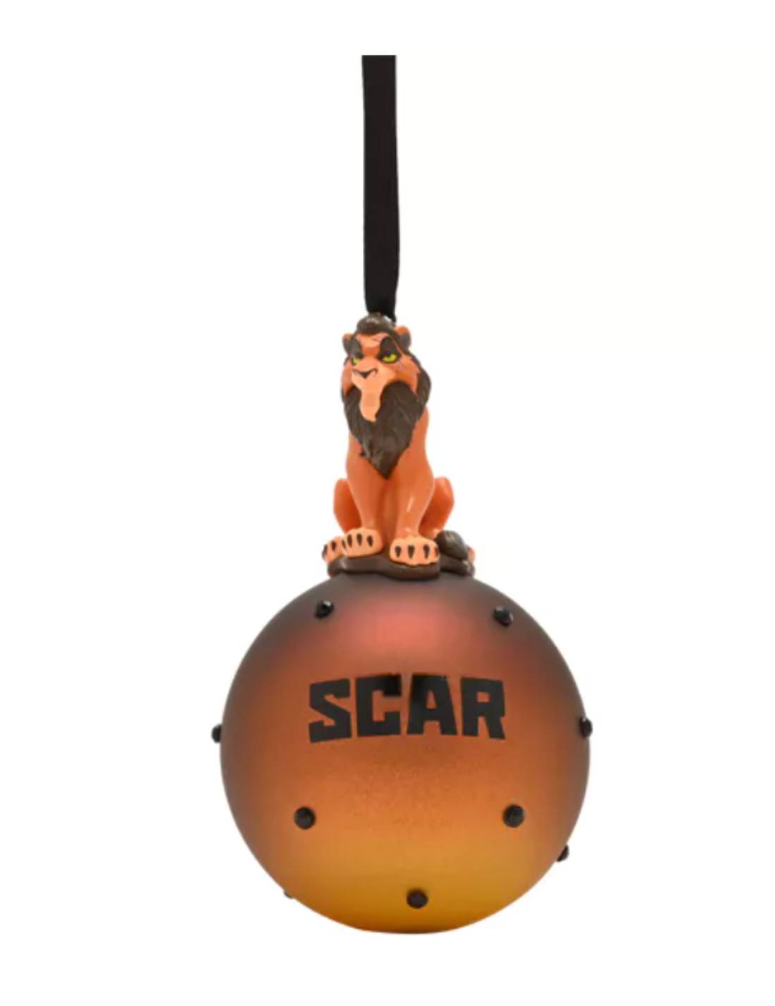 Pallina Albero Di Natale In Vetro Marrone Con Perline Scar 19,5cm Disney