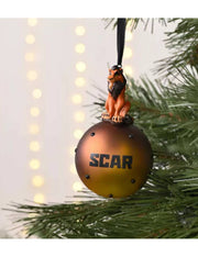 Pallina Albero Di Natale In Vetro Marrone Con Perline Scar 19,5cm Disney