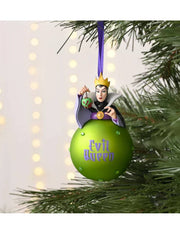 Pallina Albero Di Natale In Vetro Verde Con Perline Regina Cattiva Biancaneve 19,5cm Disney