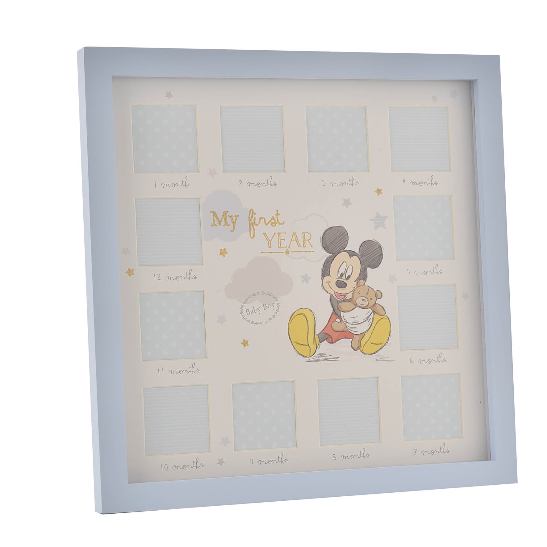 Cornice Portafoto Disney Topolino Mickey Mouse 12 Mesi Blu