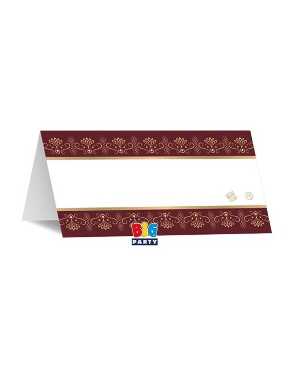 Segnaposti Carta Royal Red Bordo Gold 8x4cm 6pz