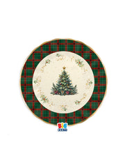 Piatto Piano di Carta Tartan Christmas 20cm 6pz