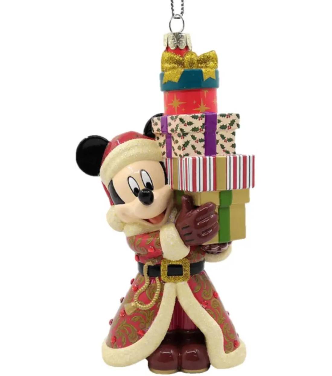 Addobbo Albero Di Natale In Vetro Disney Topolino Mickey Mouse 18cm