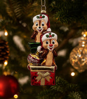 Addobbo Albero Di Natale In Vetro Disney Cip e Ciop 18cm