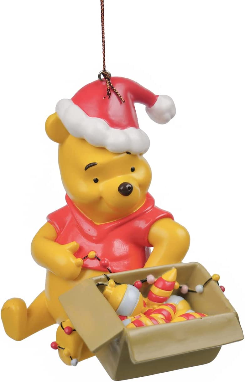 Addobbo Albero Di Natale Disney Winnie The Pooh Con Cappello Di Babbo Natale 3D 11cm