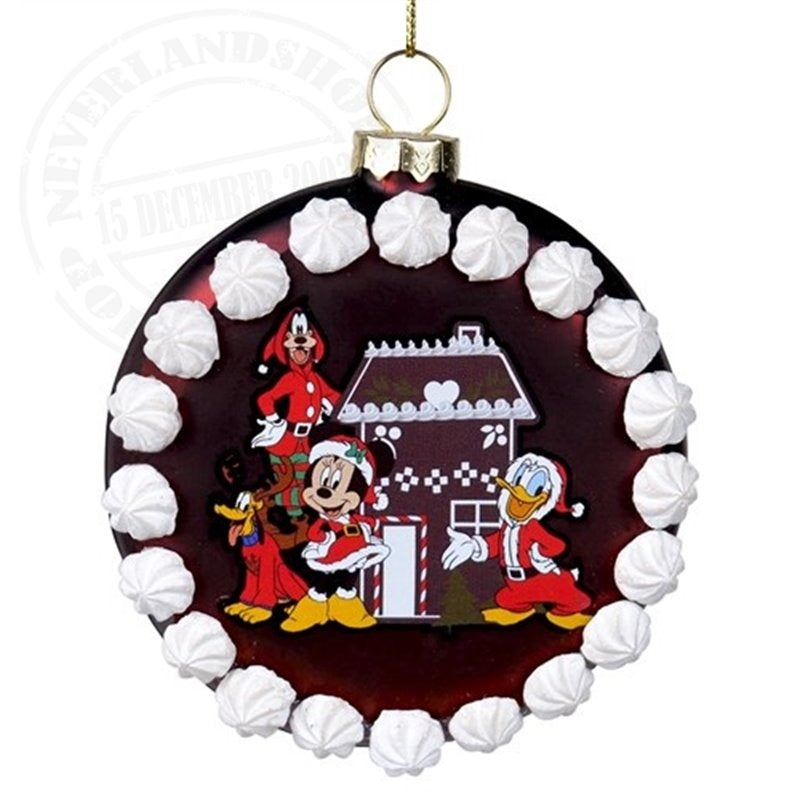 Pallina Albero Di Natale In Vetro Disney Medaglione Casa Di Topolino 10cm