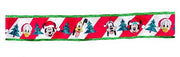 Nastro Di Natale Topolino Mickey Mouse Pluto E Paperino Bordo Verde 10m Disney