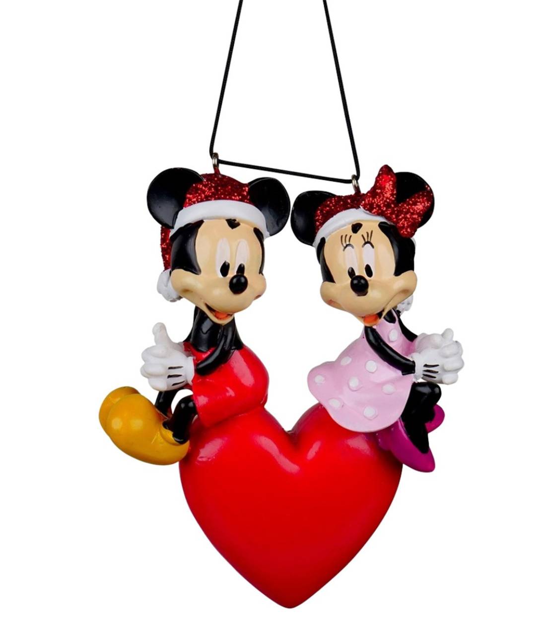 Addobbo Albero Di Natale Disney Topolino E Minnie Sul Cuore 12cm