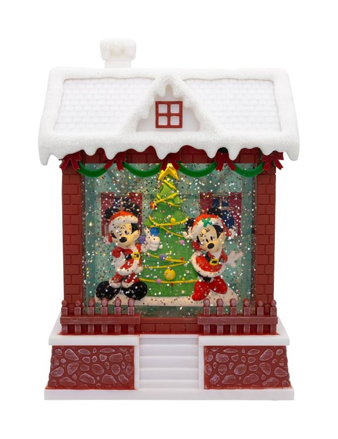Addobbo Di Natale Lanterna Disney Topolino e Minnie Babbo Natale 19cm