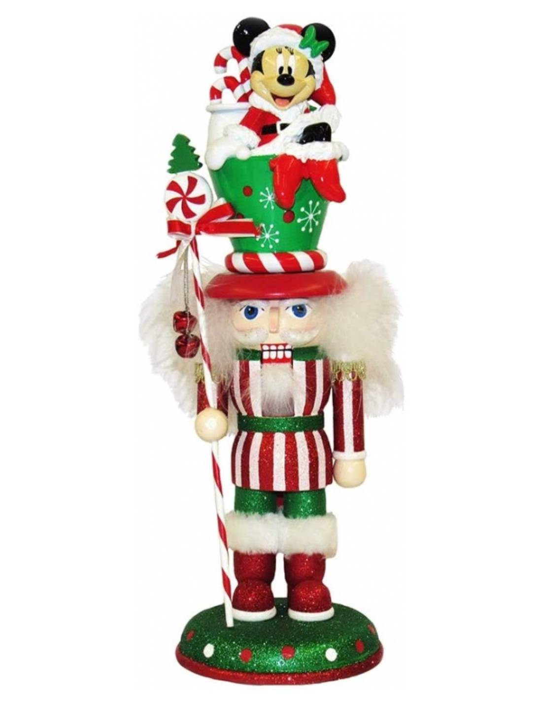 Addobbo Di Natale Schiaccianoci Disney Minnie Seduta Sul Cappello 35cm