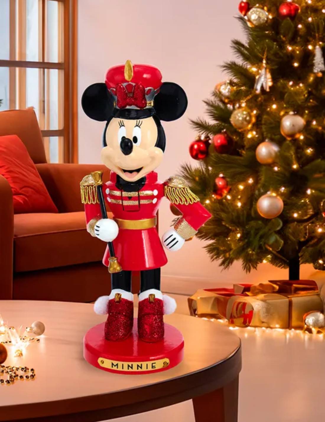 Addobbo Di Natale Schiaccianoci Disney Minnie Banda Musicale 25cm