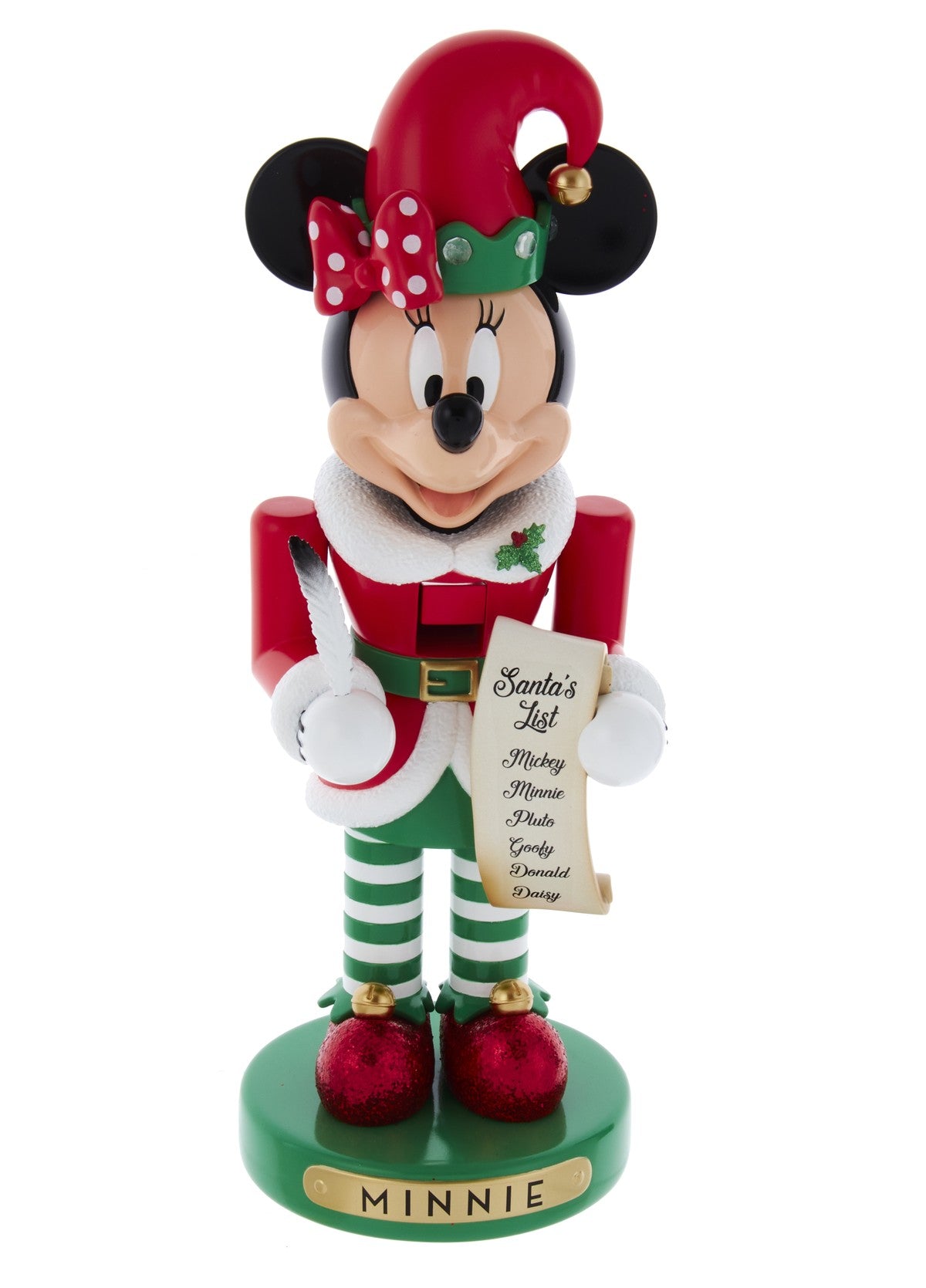 Topolino Disney Schiaccianoci Minnie Vestita Da Elfo 25,5cm