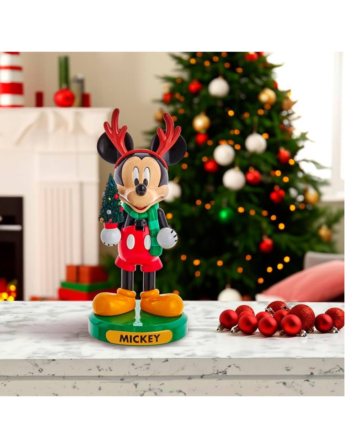 Addobbo Di Natale Disney Topolino Schiaccianoci Con Albero 15cm
