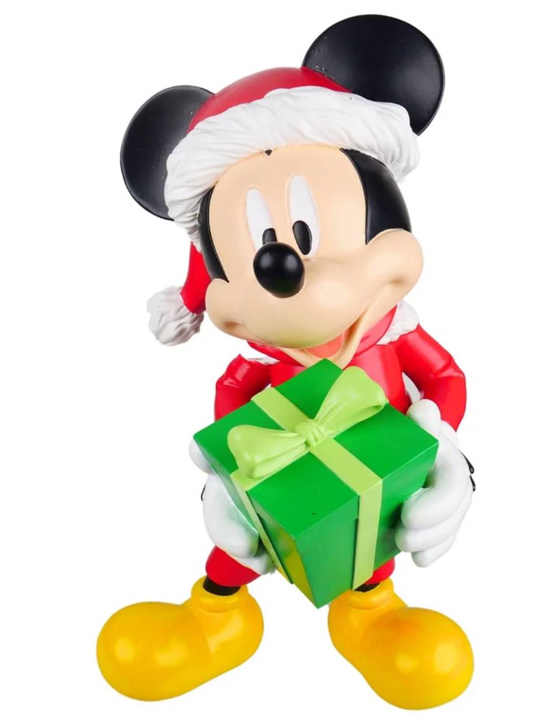Addobbo Di Natale Statuina Action Figure Disney Topolino Con Pacco Regalo 48cm