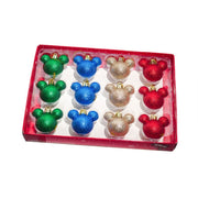 Box Palline Di Natale Disney Orecchie Topolino Colorate 12Pz