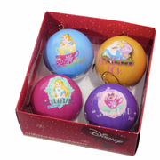 Box Palline Colorate Principesse Disney 4Pz Addobbi Albero Di Natale