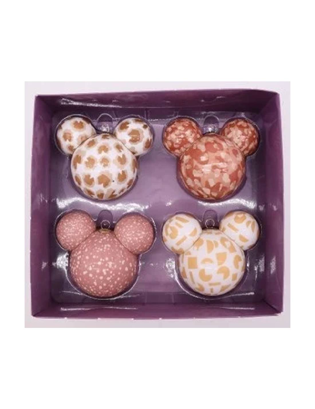 Box Palline Di Natale Disney Orecchie Minnie Mouse Retro 4pz