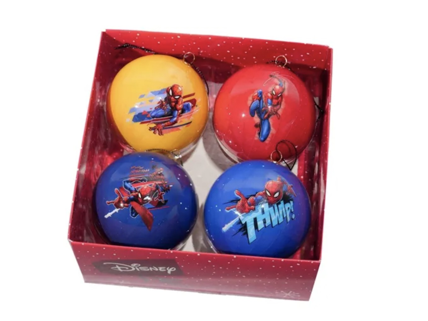 Box Palline Di Natale Disney Marvel Spiderman 4pz