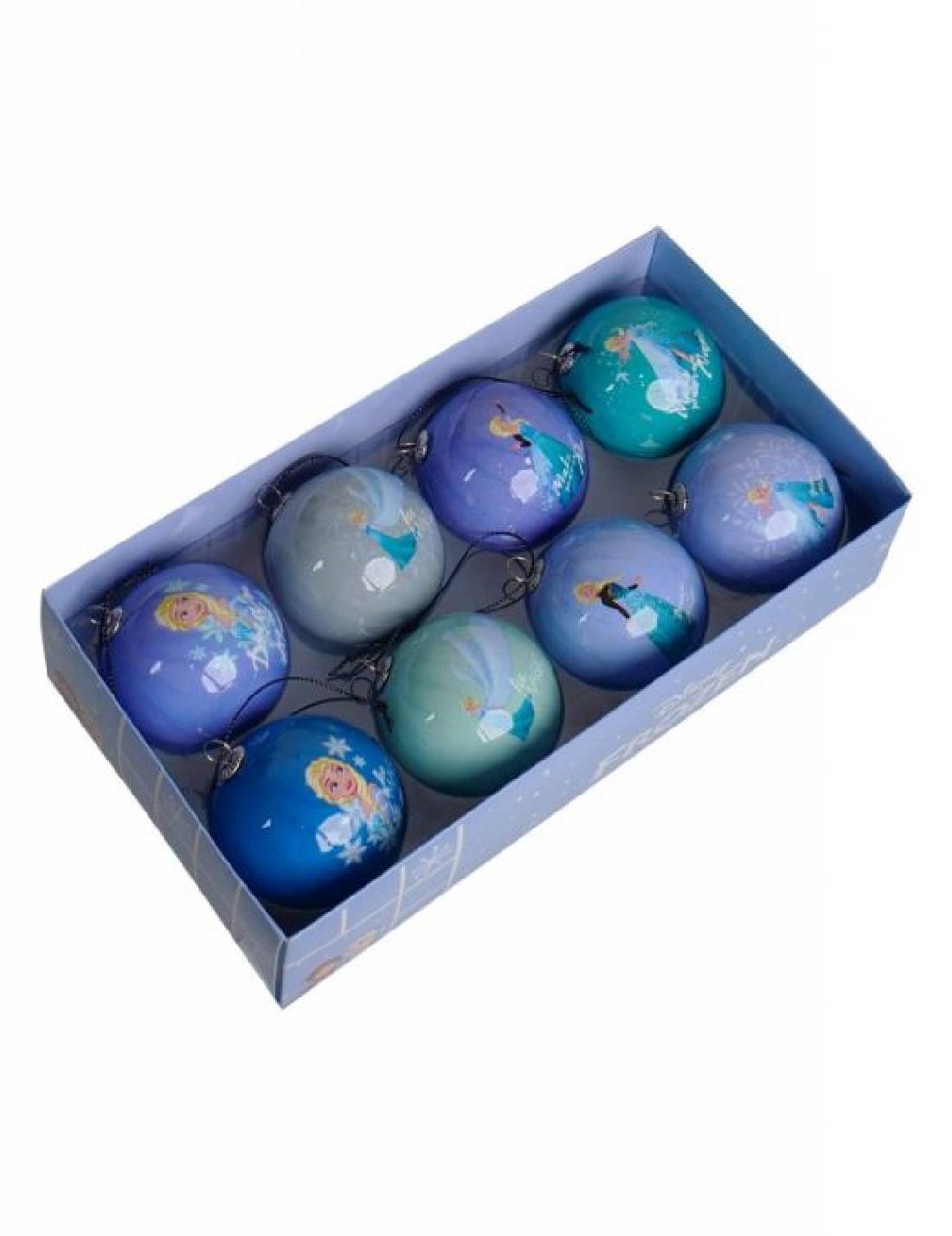 Box Palline Di Natale Disney Frozen 9pz 7,5cm