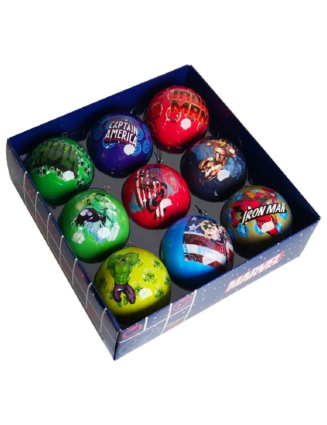 Box Palline Di Natale Disney Marvel Avengers 9pz